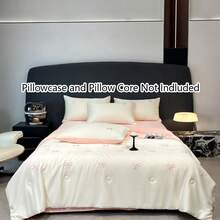 Edredom luxuoso bordado (1 peça), macio e respirável para todas as estações, decoração leve para quarto com padrão de hotel, presente de volta às aulas/formatura, decoração para casa, roupa de cama confortável e luxuosa para o verão, noite aconchegante no Dia dos Namorados, roupa de cama leve para a primavera, edredom de pelúcia lavável à máquina, estilo coleção de hotel, tecido macio, fácil de cuidar, item essencial para o dia a dia. - Multicolorido - Ver 9