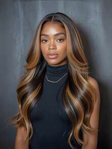 Highlights Brown Lace Front Wigs Human Hair 13x4 Hd Transparent Body Wave Lace Frontal Wigs With Baby Hair 200% Density Pre Plucked Glueless Lace Front Wigs Highlights Water Wave Lace Frontal Wig For Women - Những điểm nổi bật màu nâu - Xem 7