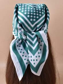 1pc Women's Minimalist Satin Square Scarf - Polka Dot Spring Printed Headscarf, Headband, Bag Accessory And Belt, Versatile Fashion Accessory - Multicolor - View 15