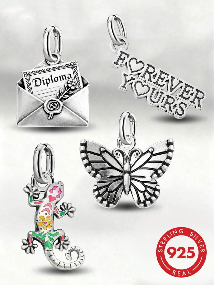 1 pieza Colgante minimalista y único de plata de ley 925 "Tuyo por siempre", regalo de joyería delicada adecuado para mujeres u hombres - Conjunto 3 - Ver 1