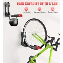 ALIXUEQIN - Soporte de pared para bicicleta, soportes giratorios para cochera, no requiere levantamiento pesado, ganchos de pared para bicicleta que puede soportar hasta 75 libras, color - rojo - Ver 3