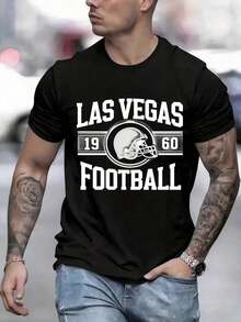 Camiseta Casual Nueva para Hombre, Diseño de Casco de Fútbol Americano de Las Vegas 1960, Camiseta Negra, Camiseta Deportiva Casual para Hombre, Artículos Populares Adecuados para Eventos Deportivos, Fiestas, Excursiones, Deportes y Otros Regalos Festivos - Blanco - Ver 9
