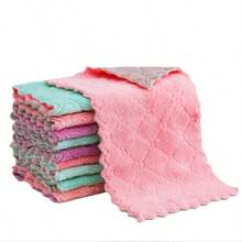 5pcs Kitchen Cleaning Cloth, Non-Shedding, Absorbent, Oil-Proof, Tablecloth, Dishcloth, Hand Towel, Multi-Purpose - Random - View 10