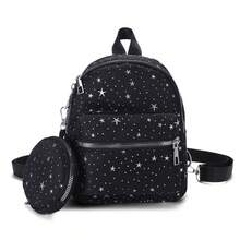 Glitter Star Mini Backpack, Girly Style Multi-Color Small Backpack, Including Small Pouch - Multicolor - View 15