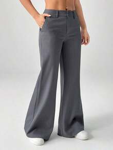 Nuevos pantalones de traje de estilo casual de cintura baja para otoño e invierno - Gris Oscuro 2 - Ver 7