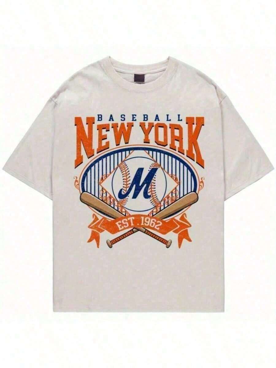Camisetas Premium Casuales Unisex Lindas, Camiseta de Béisbol Vintage de los 90 de Nueva York, Camiseta Retro, Regalos para Hombres, Camisas de Hombre, Ropa de Invierno para Hombres, Camisetas de los Mets para el Día del Partido de Béisbol S - Blanco 5 - Ver 1