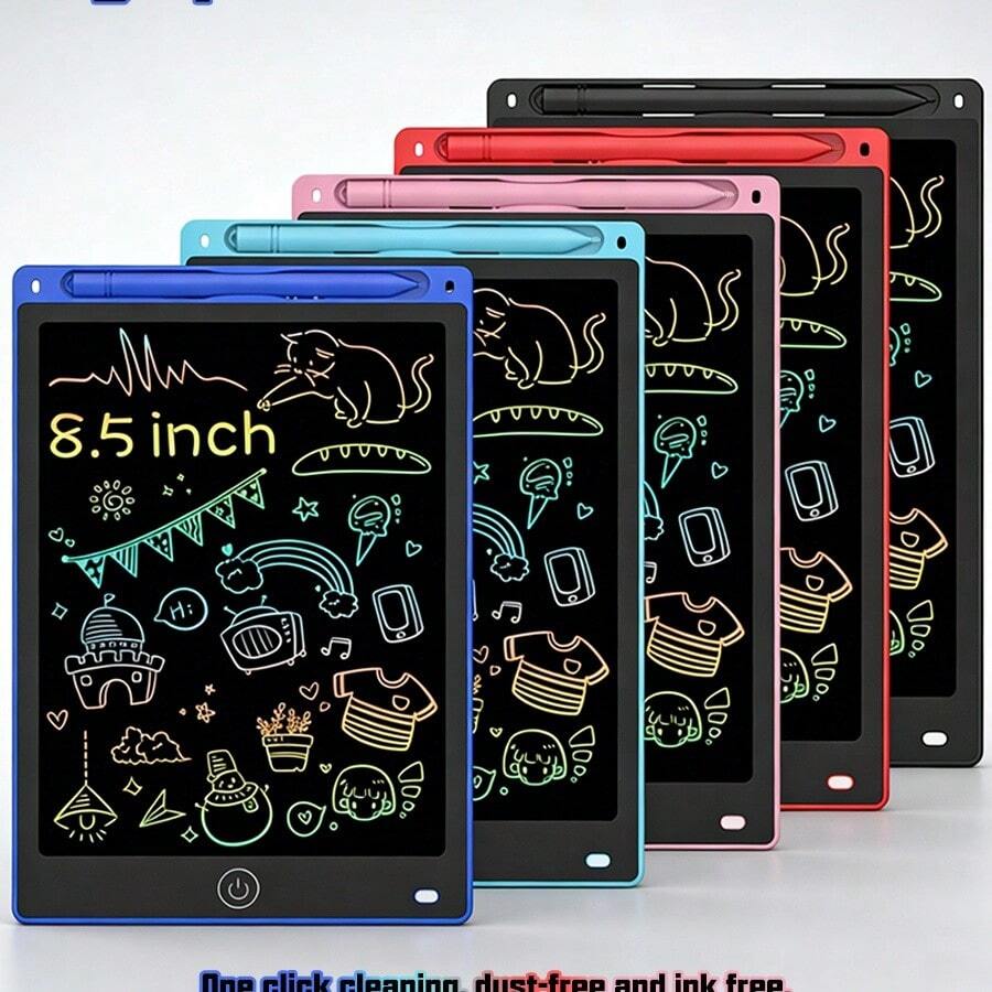 5件組 5色/1件組 多彩 | 8.5英吋 LCD 塗鴉板 | 可重複使用、無藍光、一鍵清除繪圖板，適合3-8歲兒童識字、表達兒童想像力，學校禮物和派對禮物的最佳選擇 | 沙灘玩具、石板、教育遊戲