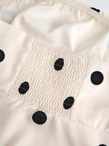 Top ajustado de tirantes con estampado de lunares, estilo retro streetwear para mujer - Albaricoque - Ver 4
