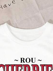 Casual de las mujeres manga corta redonda cuello caído hombro largo Regular de tejido de punto T-Shirt ZW98 - Blanco - Ver 6