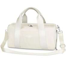 Bolsa de gimnasio para mujeres niñas y hombres Beige 16" Small Size Moda personalizada linda compacta - Beis - Ver 2