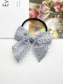 2 piezas Lazos para el cabello con flor de encaje de moda para niñas, accesorios para el cabello para fiestas - Multicolor - Ver 12