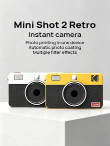 Kodak Cámara instantánea, fotografía e impresión en una sola, laminación automática de fotos, fotos nítidas y duraderas sin tinta, varios efectos de filtro, cámara instantánea retro, portátil para estudiantes y viajeros. - Ver 2