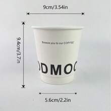 10个装 330毫升 白色 ODMOOD 双层一次性纸咖啡杯，适用于家庭聚会和商务招待会 - 白色 - 查看 2