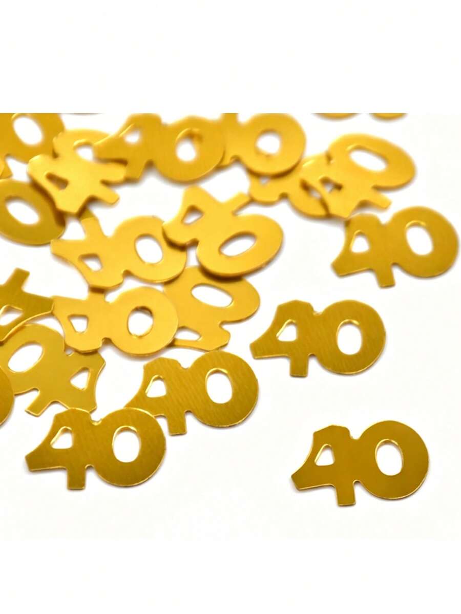 500片金色金属闪光纸屑,彩色纸屑,适用于派对装饰,适合周年纪念/生日庆祝活动 - 多色 - 查看 1
