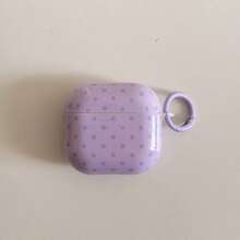 Korean Style Minimalist Purple Polka Dot Hanging Earphone Case Suitable For Airpods 4th Gen, Cute Earphone Cover For Apple 2nd/3rd Gen, New Pro 3, Pro 2, Spring/Summer Earphone Case, Birthday/Holiday Gift - Light Purple - View 7