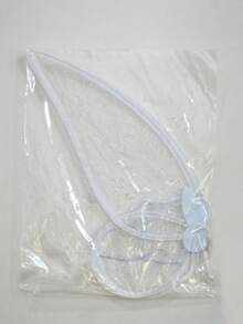 1件仙女翅膀服装配饰，蝴蝶翅膀，适合派对、节日、表演和万圣节，蜘蛛网图案，涤纶材质 - 白色 - 查看 5