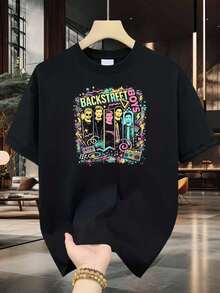 Una camiseta de manga corta para mujer, moderna, a la moda, retro, holgada, suave y cómoda, adecuada para actividades al aire libre en primavera y verano, y una camiseta retro para hombre con estampado de grafiti neón estilo pop art de los 90.Impresión de alta calidad, premium, duradera, casual y elegante.blusas para mujer,blusas casuales para dama,tops,, mujer premium,y2k,playeras de mujer curvy,ofertas y liquidaciones ropa mujer,playeras deportivas para mujer,,playeras de hombre, mujer,blusas>elegante TJNZ - Negro - Ver 8