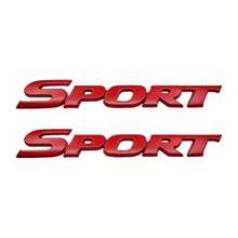2 PCS 3D Sport Sticker For Car Automotive Sport Edition Emblem Decals In Black With Strong Adhesive, Universal Fit For Bumper, Tailgate, Side Fender Vehicle Exterior Decoration - Red - View 1