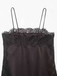 Blusa de satén y encaje elegante de moda para mujer, nueva colección de verano DEEKA - Café integral - Ver 8