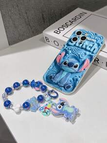 Disney Has Authorized, Phone Case - Chain Set, The Stitch Lilo & Stitch 3D Phone Case Plus A Silicone 3D Stitch Bracelet With Metallic Ring Removable Bracelet, Stitch And Angel Pattern, Compatible With Iphone17/16/15/14/13/12/11/XS/XR/X Plus Pro Max, A Stylish Cartoon Phone Case, The Perfect Gift Choice, Phone Protection, Durable Phone Cover, Great Gift For Friends And Family. - trắng - Xem 5
