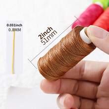 6 Colors/1 Color - 13 Yards/Roll Polyester Hand-Sewn Leather Sewing Thread, 150D Flat Waxed Thread DIY Sewing Beading Thread Bag Pendant Making Decorative Rope Used For Braiding Bracelets, Shoes, Necklaces, Vase Decoration Rope - 150D - View 3