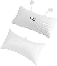 YUET Anti-Slip Non-Slip Bathtub Pillow Home Spa Bath Inflatable Cushion Head Neck Back Shoulders Rest Relax Suction Cup Bathroom Support For Hot Tub Luxurious Headrest - White - View 9