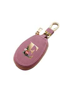 Unisex Multi-Function Key Pouch, Gold 26 Letters A-Z Pattern, Zipper Key Storage Bag, Floral Design, PU Faux Leather Small Bag, Zipper Pouch, Car Key Storage Bag, Car Key Fob, Portable Compact Key Pouch, Minimalist Design, Travel Accessory, Elegant Jewelry, Suitable For Home, Office, Travel And Car, Unisex, Perfect Gift For Friends, Family, Couples, Anniversary, Birthday, Wedding - Multicolor - View 21