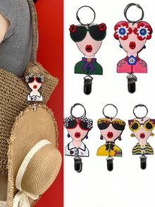 1pc New Colorful Soft Doll Shaped Multi-Function Hat Storage Organizer, Slouchy Hat Leash Anti-Lost Accessory - Multicolor - View 4