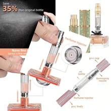 5ml Perfume Spray Bottle, AG00LG Leather Refillable Dispenser Bottom Fill Fragrance Scent Container, Portable And Leak-Proof Suitable For Traveling And Outgoing - 閃亮的綠色 - 查看 2