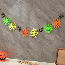 SELAMAT HALLOWEEN Spanduk Bendera Fluorescent dengan Kelelawar, Hantu, , Jaring Laba-laba Dekorasi Dinding Latar Belakang Pesta Suasana Perayaan Liburan 1 Set 1 Buah - Beraneka warna - View 5