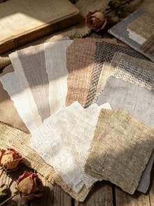 1 Pack Of 28 Sheets Vintage Natural Texture Mixed Material Embossed Craft DIY Decorative Background Paper - BQ1032 Fabric Impression - View 7