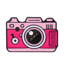 Men's Cartoon Anime Badge Brooch, Creative Camera Pin - Black - View 10