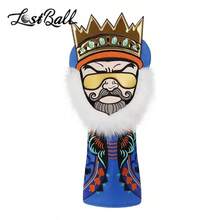 WUDAY King Shaped Golf Club Head Cover, Made Of Synthetic Material With Crown And Beard, Suitable For Golf Clubs, Blue Color - Multicolor - View 2