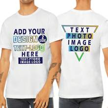 Custom T-Shirt: Add Your Text, Design, Image, Or Photo To The Front And Back. Custom T-Shirt For Men And Women. - 黑色 - 查看 8