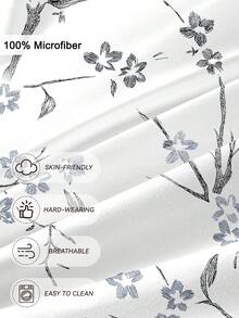 3件組花卉圖案床上用品套組，柔軟透氣超細纖維面料，四季舒適，可機洗、防褪色、防起球、防縮水、防皺，適合波西米亞/農舍/現代臥室裝飾，適用於特大/大/全尺寸床，適合居家、宿舍、公寓、酒店、度假出租房及禮品 - 彩色 - 查看 5