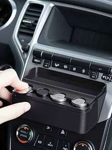 1pc Car Coin Storage Box , Car Coin Organizer , Creative Organizer , Car Storage Accessory , Home Storage Box , Mini Portable Storage Bo X, Car Coin Storage Box - A - View 3