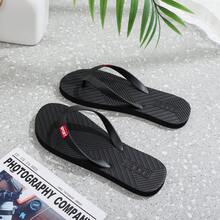 男士人字拖，高端防滑防臭人字拖凉鞋，时尚橡胶户外厚底沙滩拖鞋 - 黑色 - 查看 4