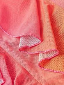 Vestido largo con abertura alta, cuello en V y volantes, con estampado de teñido anudado, vestidos de verano para mujer, vestidos en tonos pastel, vestido de fiesta, atuendo de fiesta, vestido de playa, atuendos de playa para mujer, vestidos ele - Multicolor - Ver 5