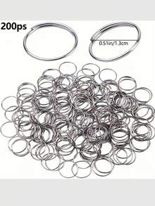 100/200 piezas Anillos de llavero, Anillos desmontables de acero inoxidable para hacer joyas, Anillos de salto, Llaveros - Plateado - Ver 12