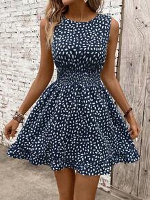 Vestido casual - Vestido casual moderno - Vestido casual de vacaciones - Vestido pastoril para mujer - Vestidos de verano para mujer - Ropa de mujer - Vestidos talla grande vendidos - Atuendos de verano para mujer - azul real 2 - Ver 1