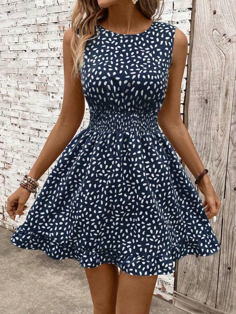 Vestido casual - Vestido casual moderno - Vestido casual de vacaciones - Vestido pastoril para mujer - Vestidos de verano para mujer - Ropa de mujer - Vestidos talla grande vendidos - Atuendos de verano para mujer - azul real 2 - Ver 1