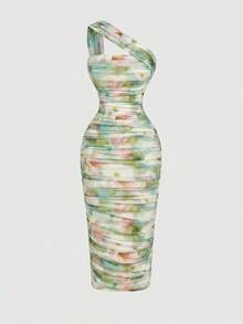 Vestido sin mangas con pliegues asimétricos de estilo vintage para mujer - Multicolor 4 - Ver 6