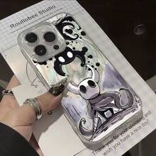Funda para teléfono: Carcasa con personaje del juego clásico Hollow, compatible con 17, 16, 16e, 15, 14, 13, 12, 11, Pro, X, XR, XSMAX, 8, Plus, cubierta dura con textura de plumas - Colores mezclados - Ver 2
