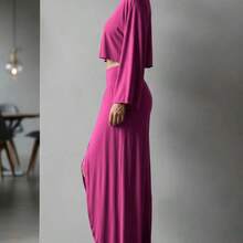 Conjunto De Moda Cómodo Para Mujer Ideal Para Uso Diario - Rosa Fucsia - Ver 2