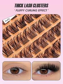 Asiteo 120pcs D-Curl Cluster False Eyelashes, DIY Eyelash Extension, Lightweight & Soft Cluster Lashes Suitable For Daily Wear, Natural & Attractive, Suitable For Beginners To Use At Home - D - View 3