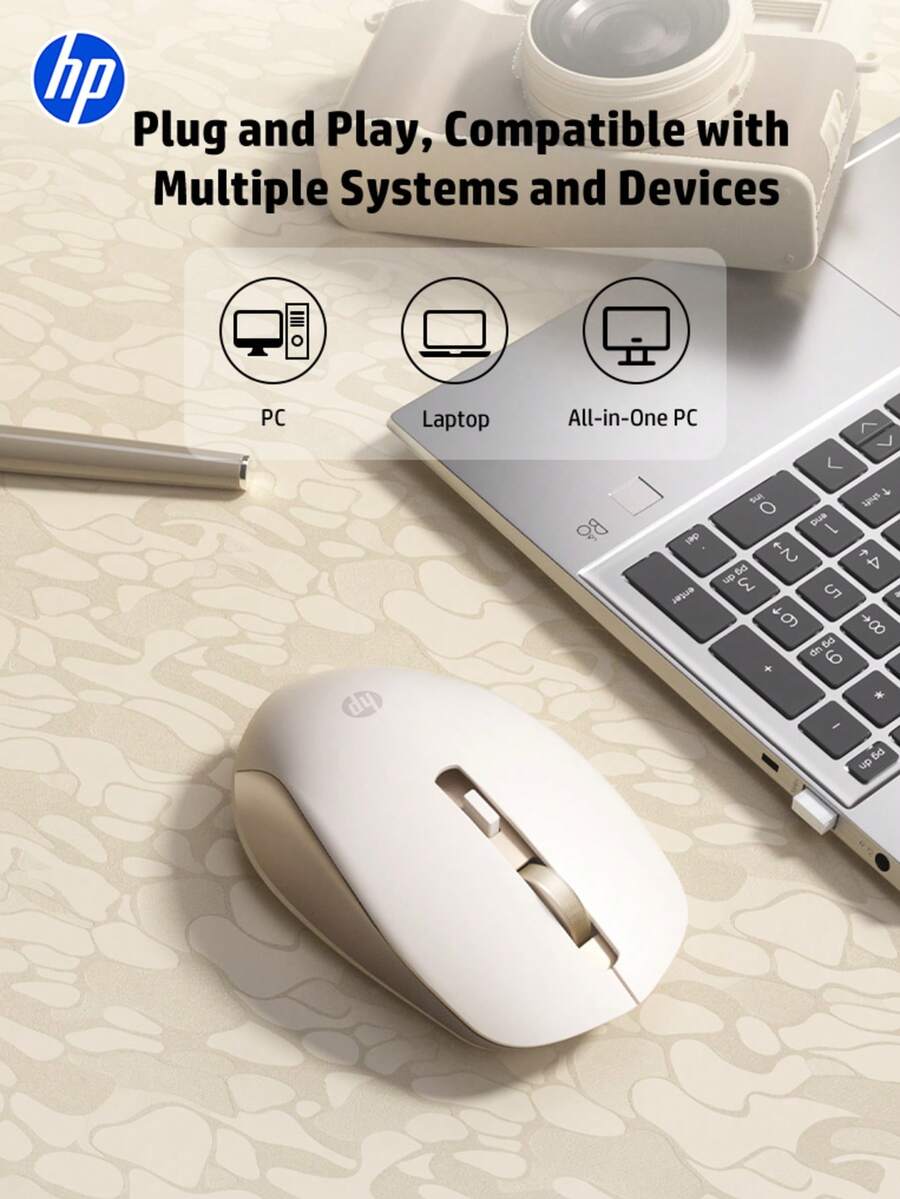 Chuột không dây HP 2.4GHz màu vàng kèm đầu thu USB