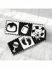 My First High Contrast Black And White Soft Book, Suitable For Tummy Time Activity For Infants, Black And White Baby Cards, Foldable Educational Activity Cloth Book, Suitable For Baby Boys And Girls - Multicolor - View 2
