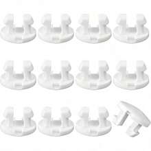 12 PCS Bottom Rail Cord Cover Button, White Color Tape Lock Plug Bottom Rail Button Plastic Horizontal Blinds Replacement Parts For Horizontal Blinds(15.5mm/0.6in) - Default - View 7