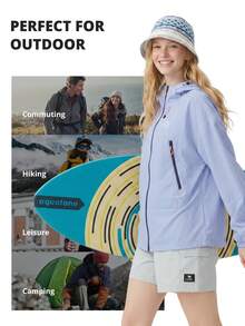 CAMEL CROWN Women's Lightweight Breathable Outdoor Sun Protection Jacket, Summer - Distant Mountain Blue - View 7
