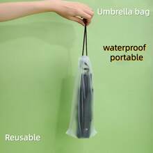 2pcs Foldable Umbrella Dust Cover, Portable Waterproof Protective Storage Bag - White - View 2